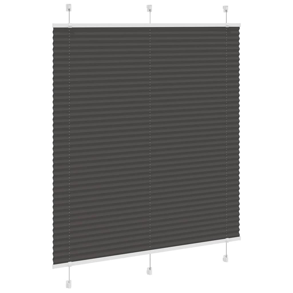 vidaXL Pleated Blind Black 120x150 cm Fabric Width 119,4 cm Polyester