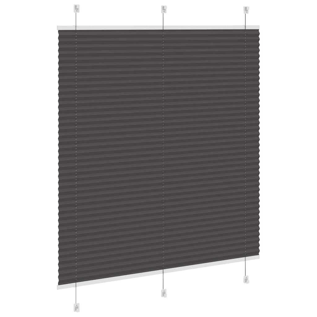 vidaXL Pleated Blind Black 120x150 cm Fabric Width 119.4 cm Polyester