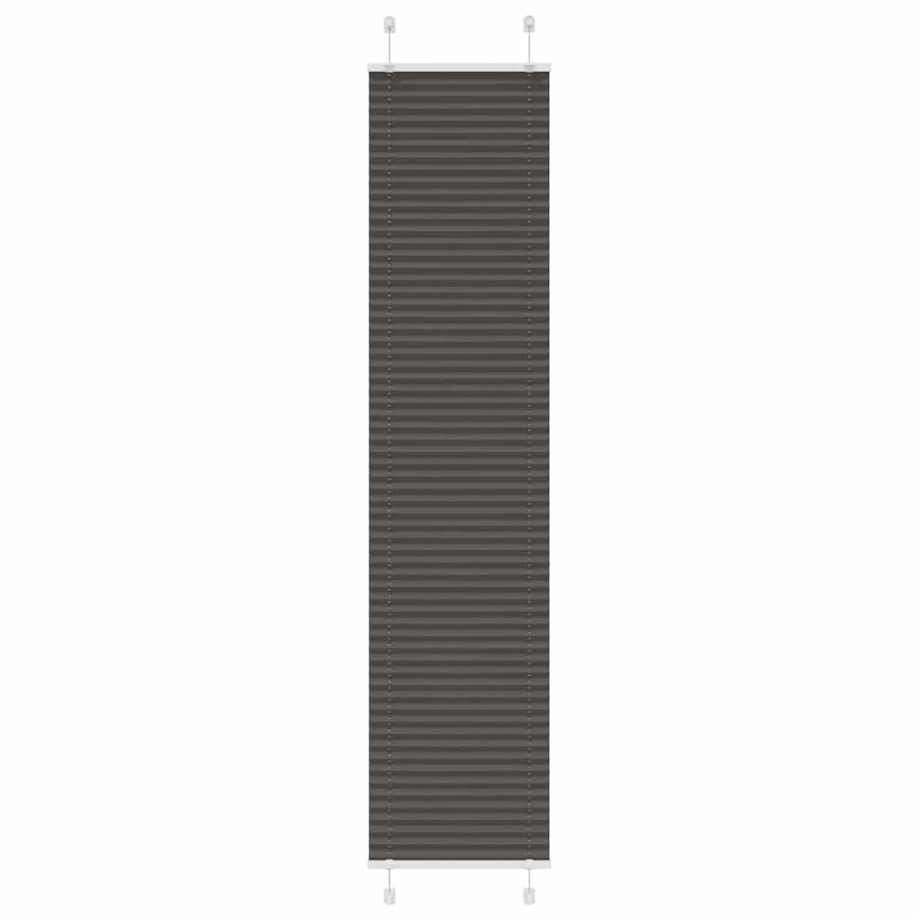 vidaXL Pleated Blind Black 40x200 cm Fabric Width 39.4 cm Polyester