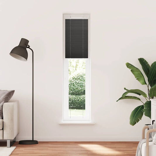 vidaXL Pleated Blind Black 40x200 cm Fabric Width 39,4 cm Polyester