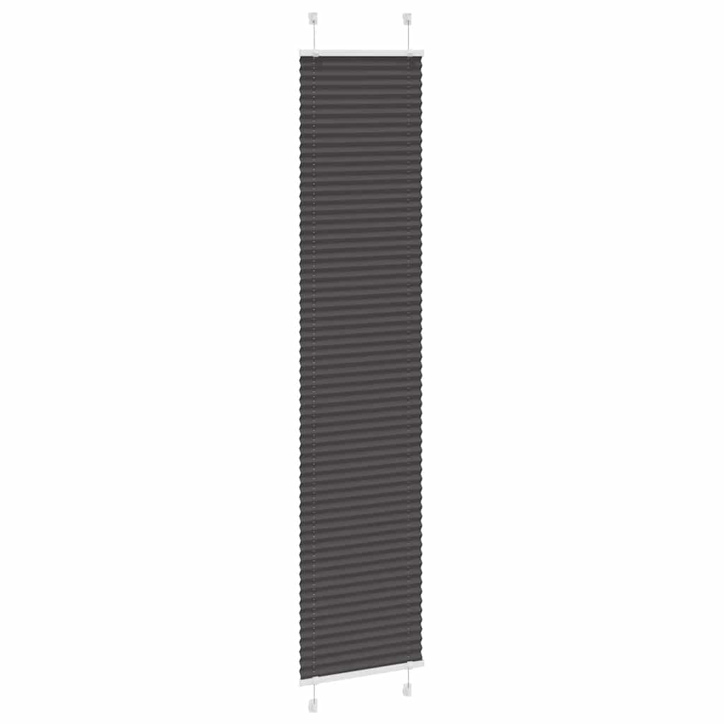 vidaXL Pleated Blind Black 40x200 cm Fabric Width 39.4 cm Polyester