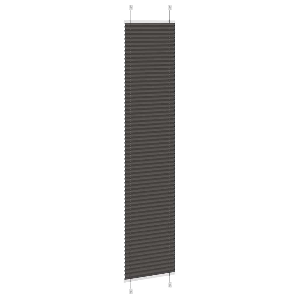 vidaXL Pleated Blind Black 40x200 cm Fabric Width 39,4 cm Polyester