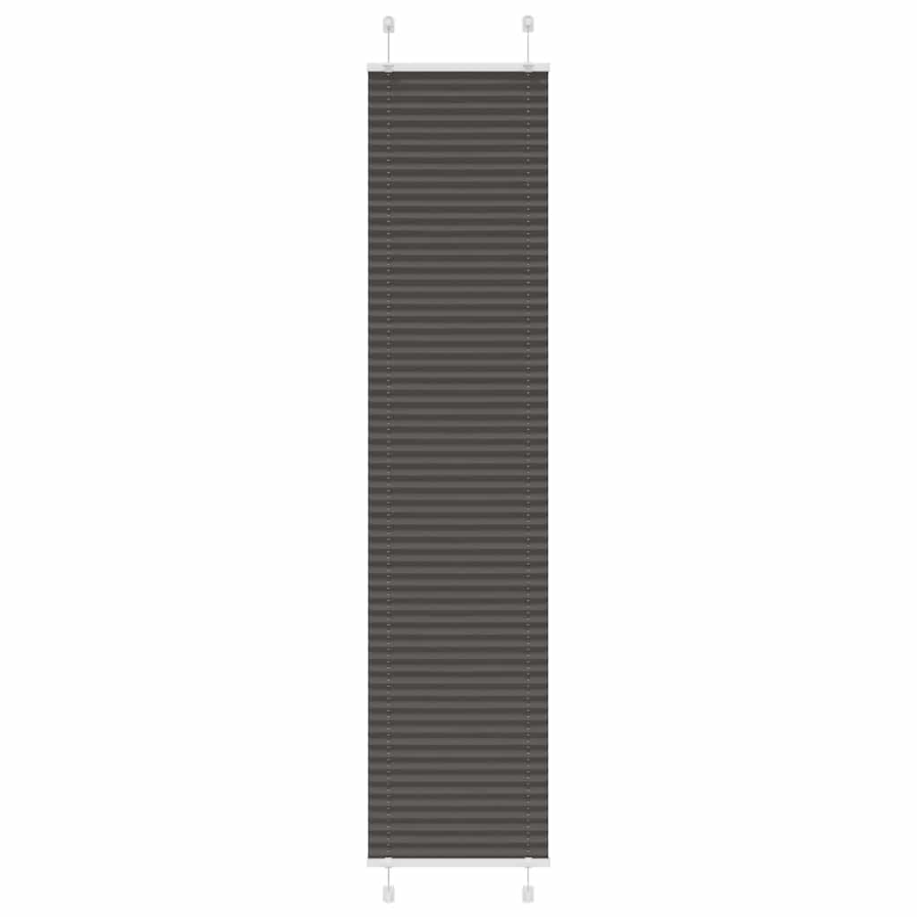 vidaXL Pleated Blind Black 45x200 cm Fabric Width 44,4 cm Polyester