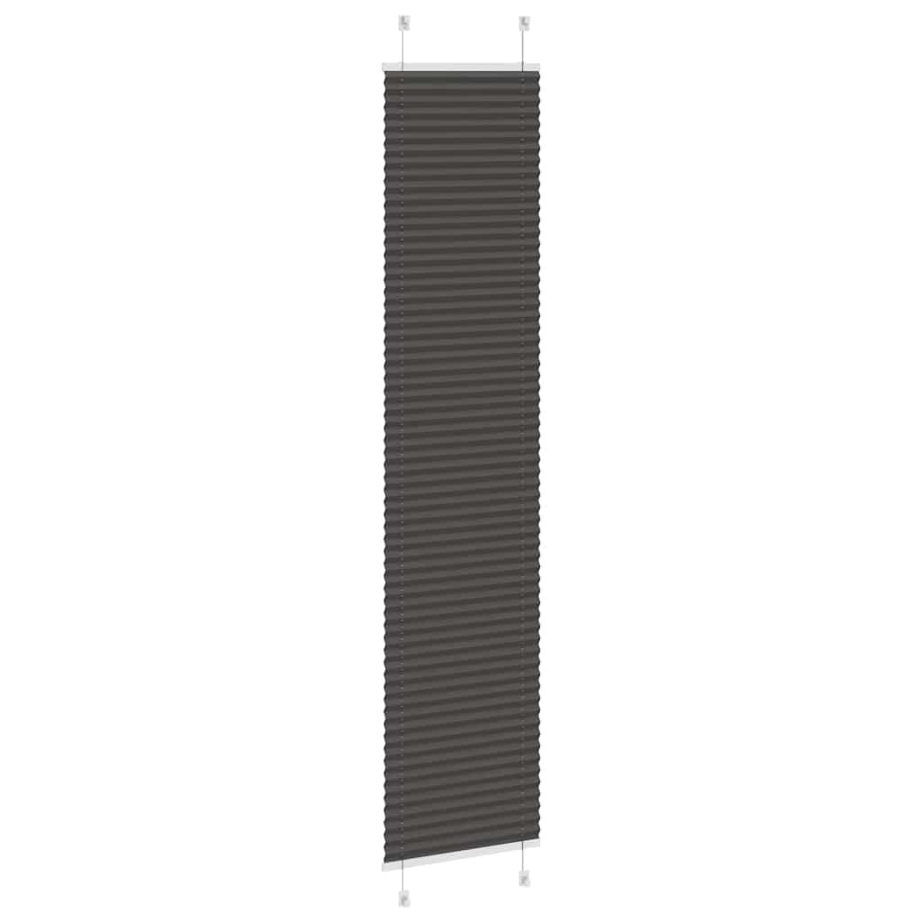 vidaXL Pleated Blind Black 45x200 cm Fabric Width 44,4 cm Polyester