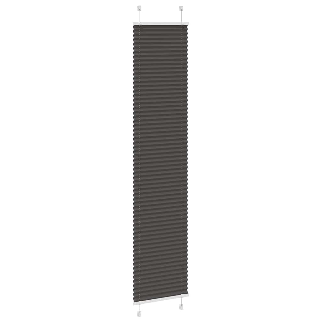 vidaXL Pleated Blind Black 50x200 cm Fabric Width 49,4 cm Polyester