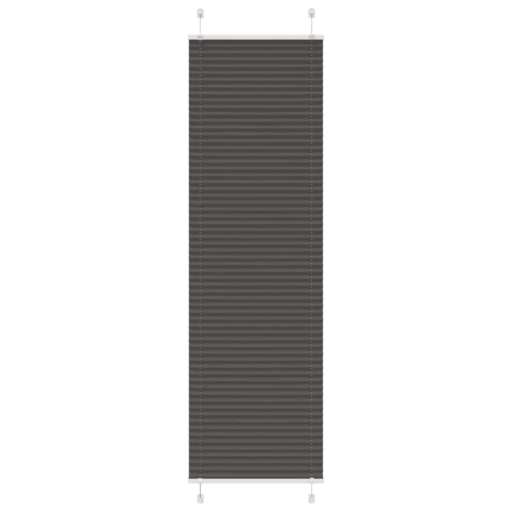 vidaXL Pleated Blind Black 65x200 cm Fabric Width 64,4 cm Polyester