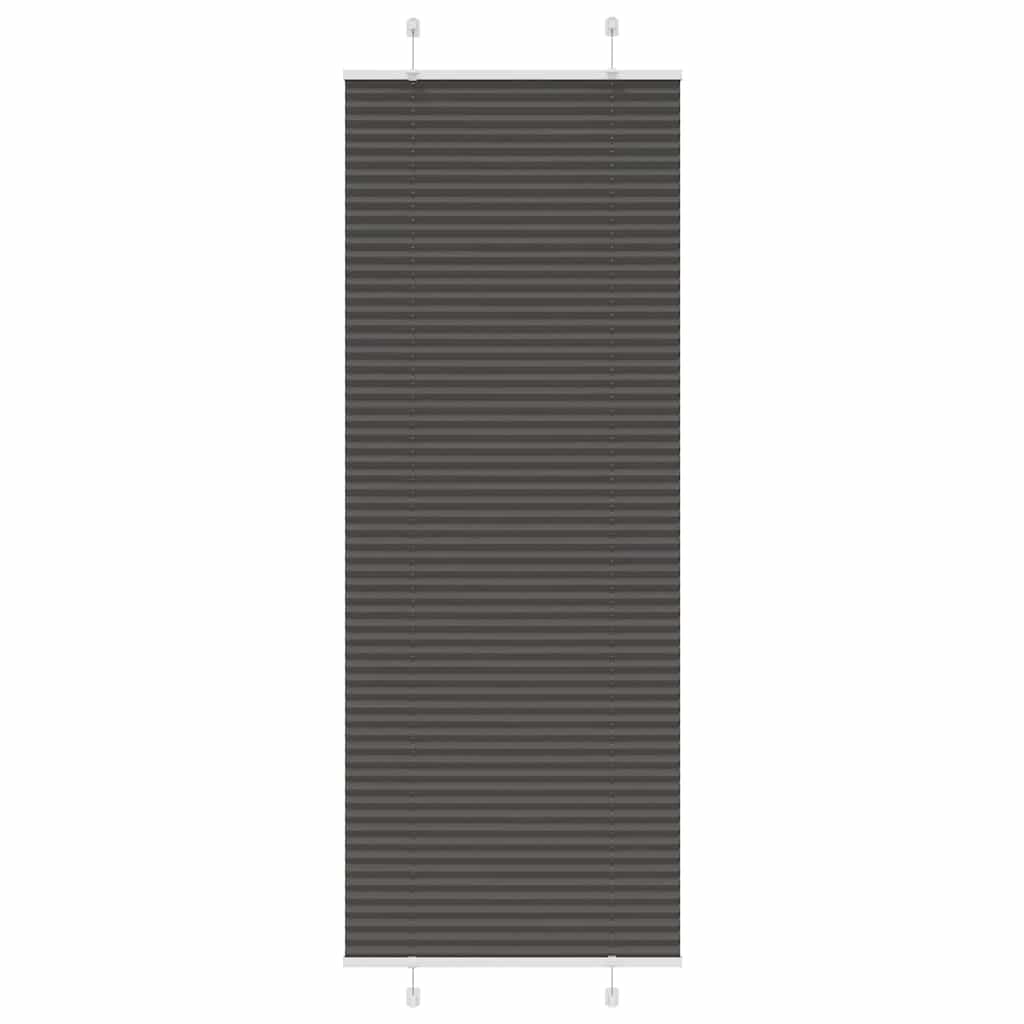 vidaXL Pleated Blind Black 70x200 cm Fabric Width 69,4 cm Polyester