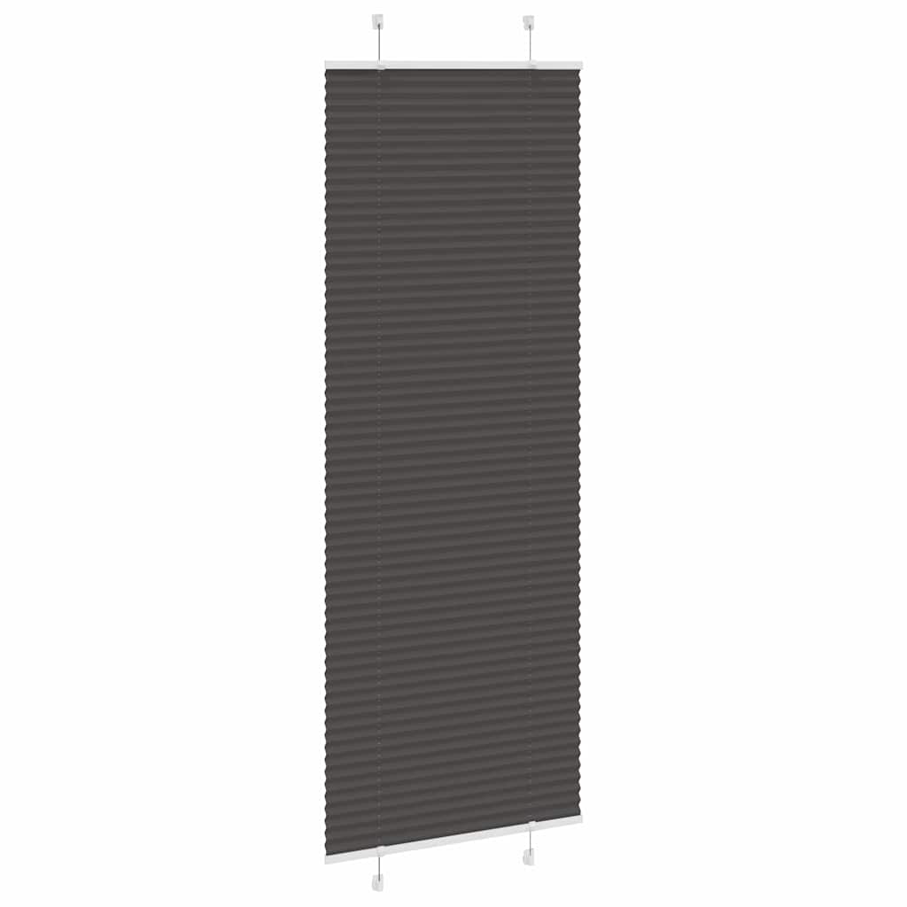vidaXL Pleated Blind Black 70x200 cm Fabric Width 69,4 cm Polyester