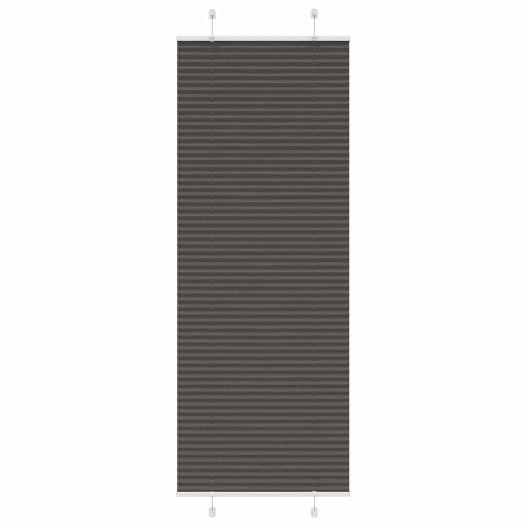 vidaXL Pleated Blind Black 75x200 cm Fabric Width 74,4 cm Polyester