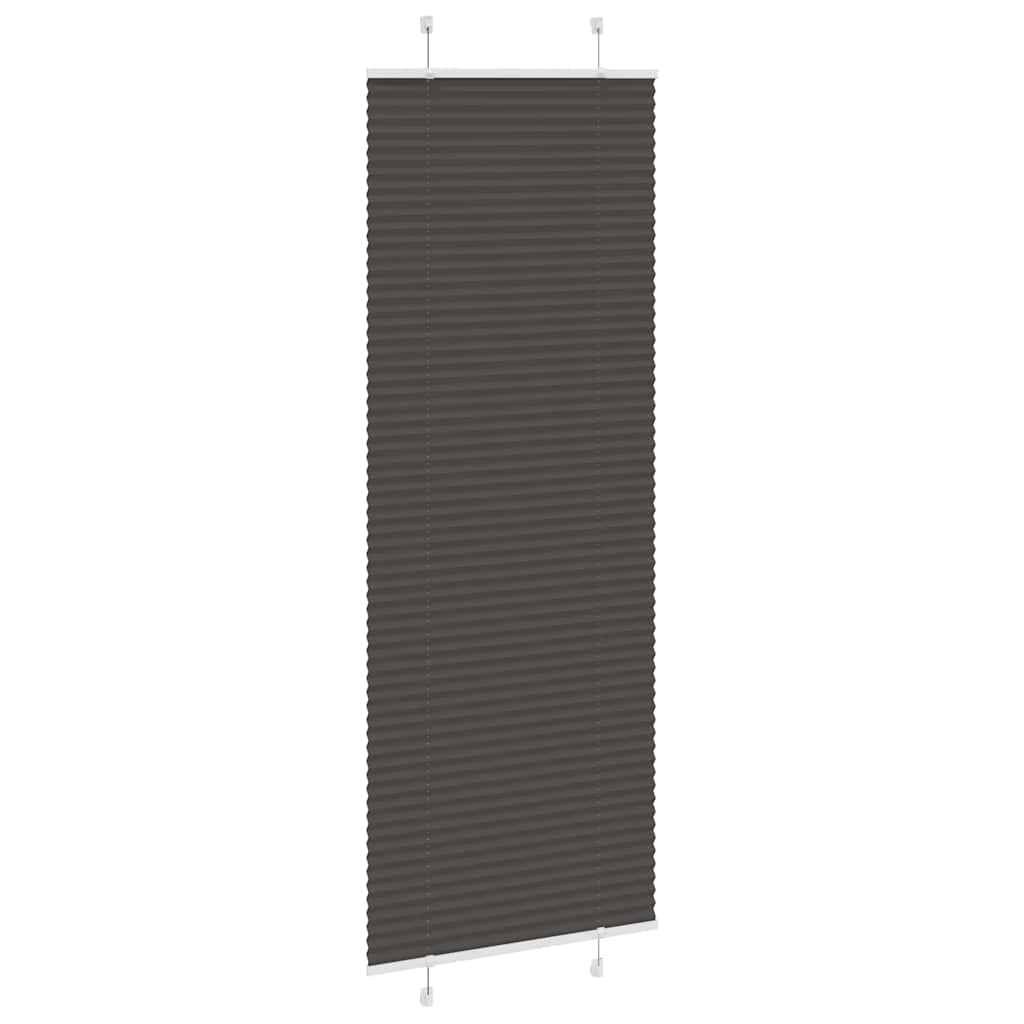 vidaXL Pleated Blind Black 75x200 cm Fabric Width 74,4 cm Polyester
