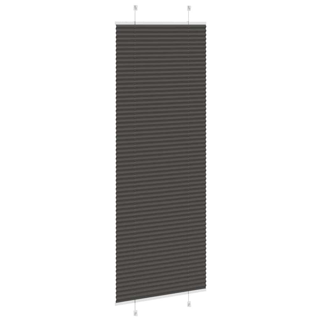 vidaXL Pleated Blind Black 75x200 cm Fabric Width 74,4 cm Polyester
