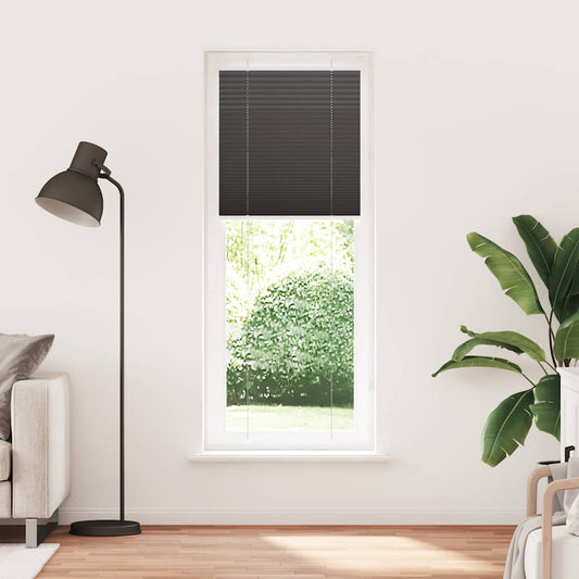 vidaXL Pleated Blind Black 80x200 cm Fabric Width 79,4 cm Polyester
