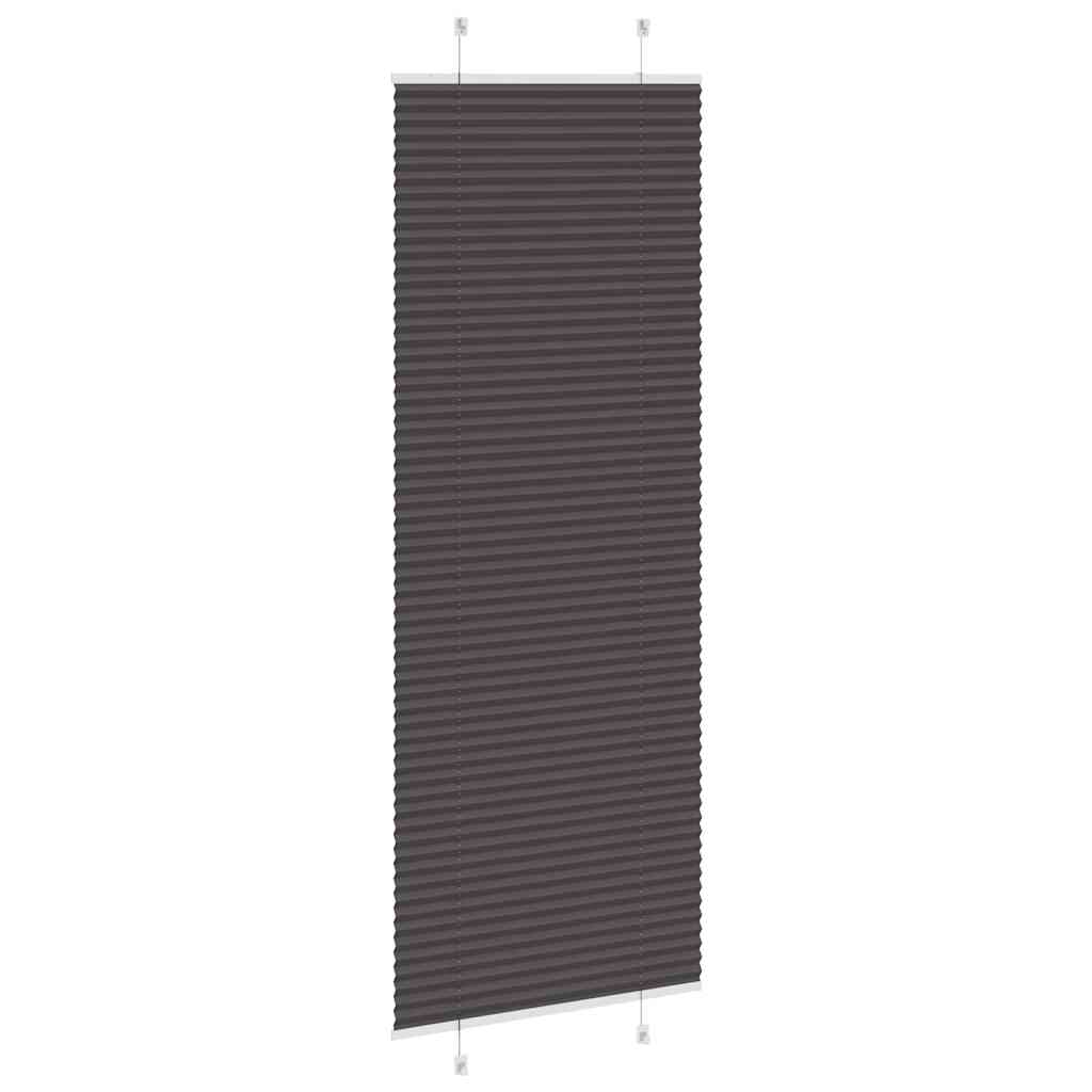 vidaXL Pleated Blind Black 80x200 cm Fabric Width 79,4 cm Polyester