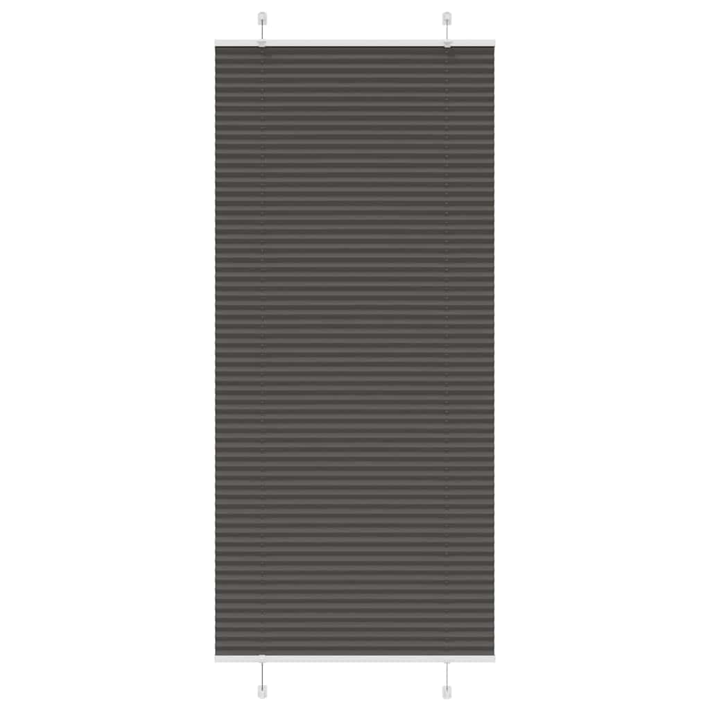 vidaXL Pleated Blind Black 85x200 cm Fabric Width 84,4 cm Polyester