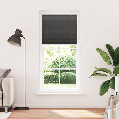 vidaXL Pleated Blind Black 85x200 cm Fabric Width 84,4 cm Polyester