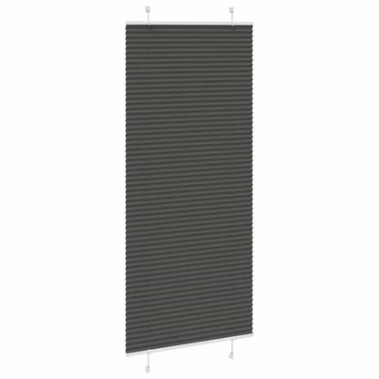 vidaXL Pleated Blind Black 85x200 cm Fabric Width 84,4 cm Polyester