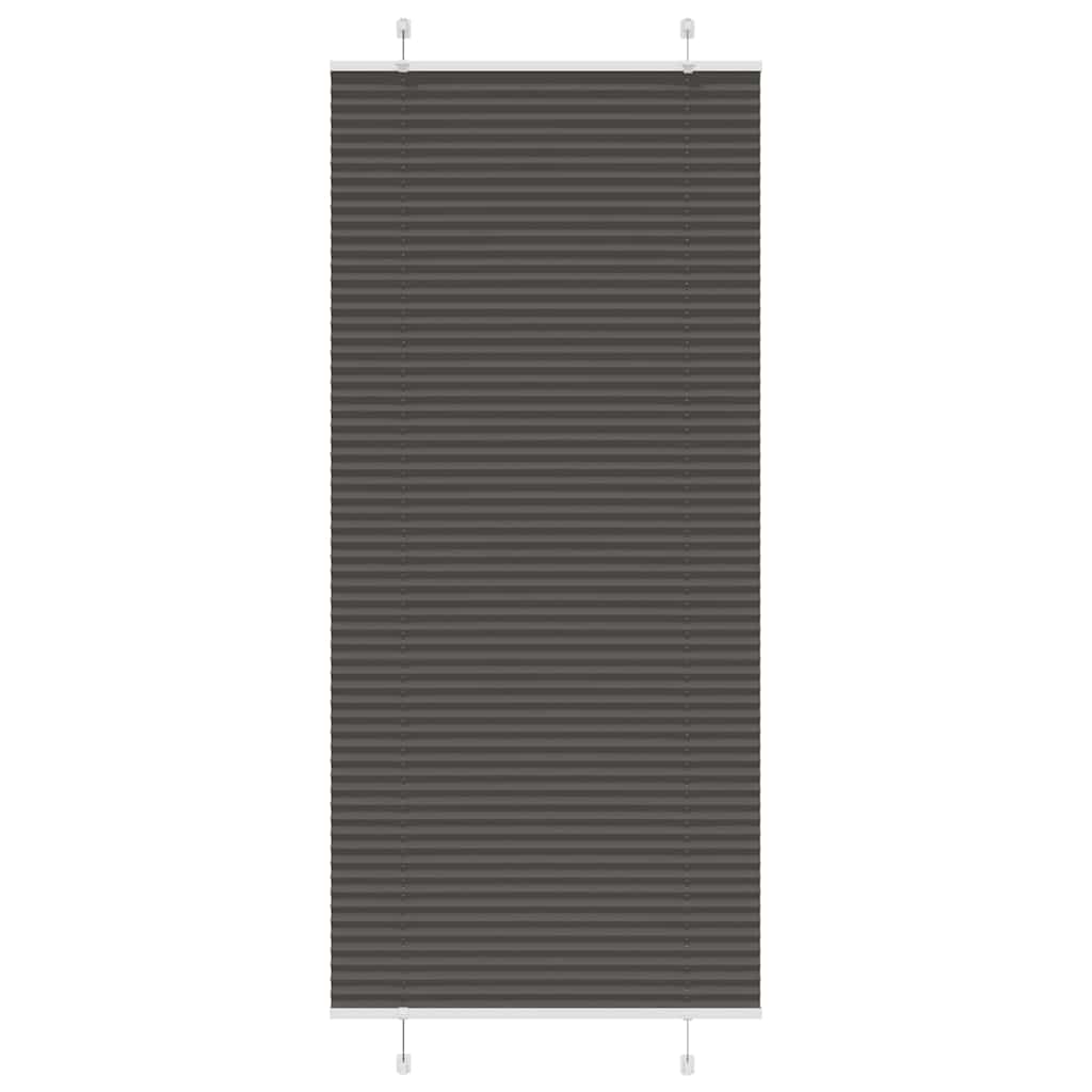 vidaXL Pleated Blind Black 90x200 cm Fabric Width 89,4 cm Polyester