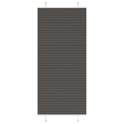 vidaXL Pleated Blind Black 90x200 cm Fabric Width 89,4 cm Polyester