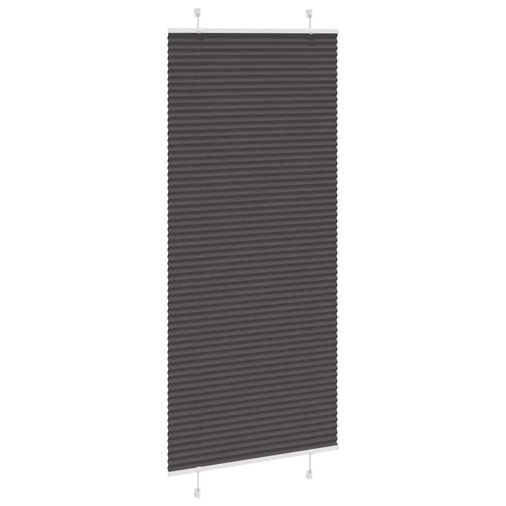 vidaXL Pleated Blind Black 90x200 cm Fabric Width 89,4 cm Polyester