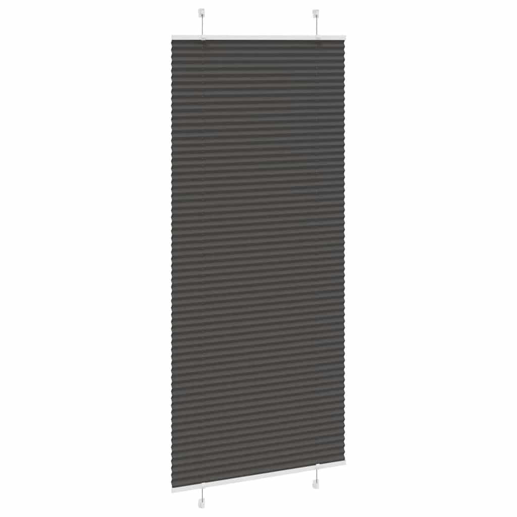 vidaXL Pleated Blind Black 90x200 cm Fabric Width 89,4 cm Polyester