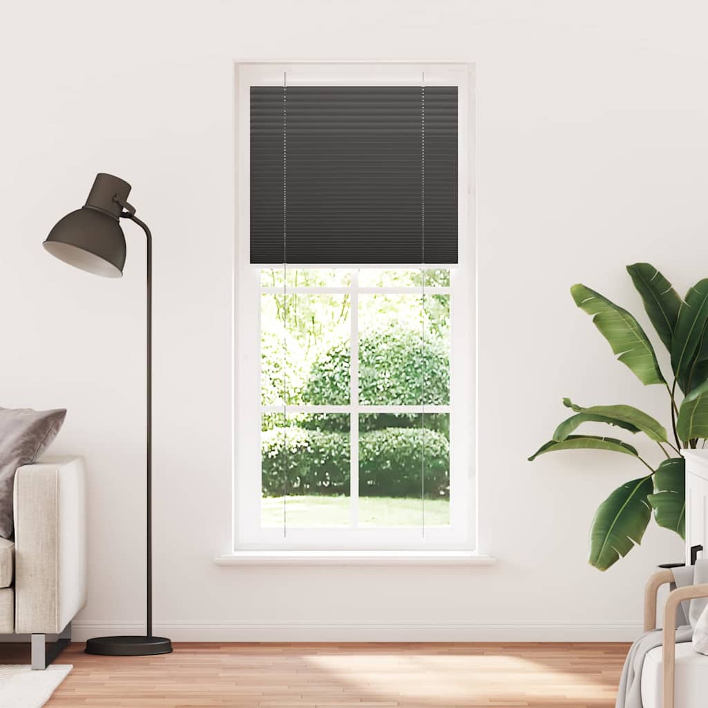 vidaXL Pleated Blind Black 95x200 cm Fabric Width 94,4 cm Polyester