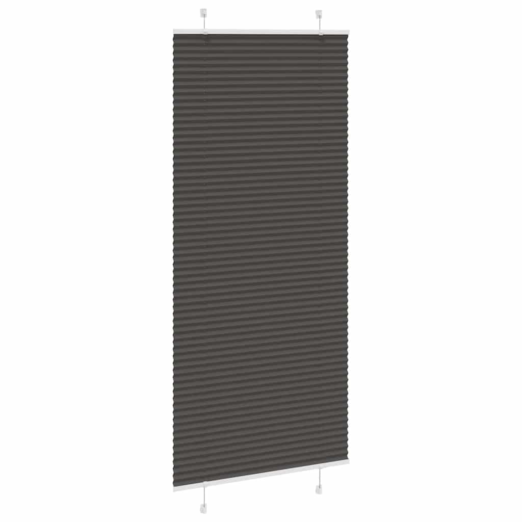 vidaXL Pleated Blind Black 95x200 cm Fabric Width 94,4 cm Polyester