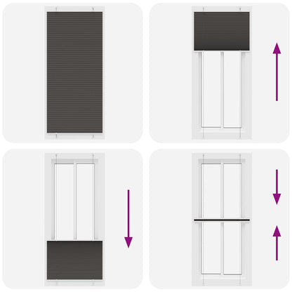 vidaXL Pleated Blind Black 95x200 cm Fabric Width 94,4 cm Polyester