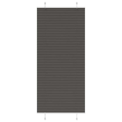 vidaXL Pleated Blind Black 100x200 cm Fabric Width 99.4 cm Polyester