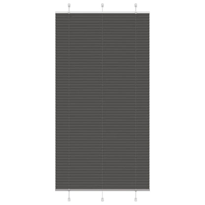 vidaXL Pleated Blind Black 105x200 cm Fabric Width 104.4 cm Polyester