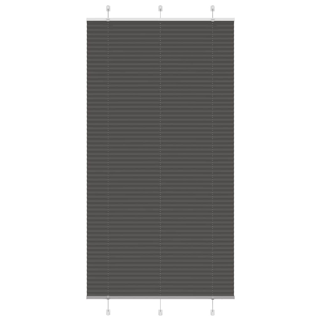vidaXL Pleated Blind Black 110x200 cm Fabric Width 109,4 cm Polyester