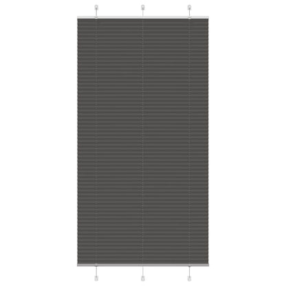 vidaXL Pleated Blind Black 110x200 cm Fabric Width 109,4 cm Polyester