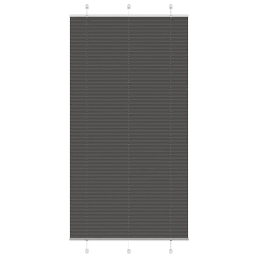 vidaXL Pleated Blind Black 110x200 cm Fabric Width 109,4 cm Polyester