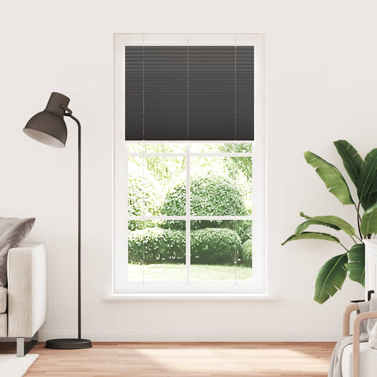 vidaXL Pleated Blind Black 110x200 cm Fabric Width 109,4 cm Polyester