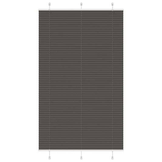 vidaXL Pleated Blind Black 115x200 cm Fabric Width 114,4 cm Polyester