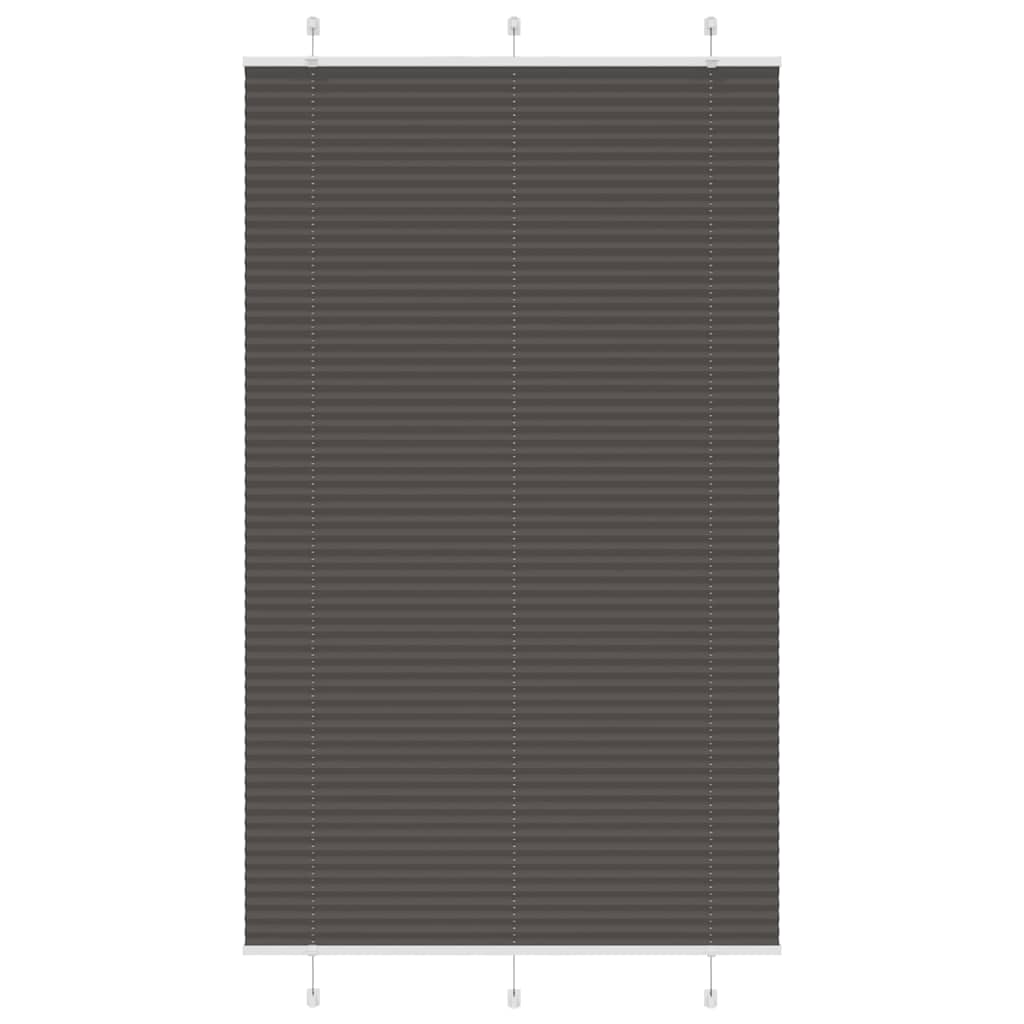 vidaXL Pleated Blind Black 115x200 cm Fabric Width 114.4 cm Polyester