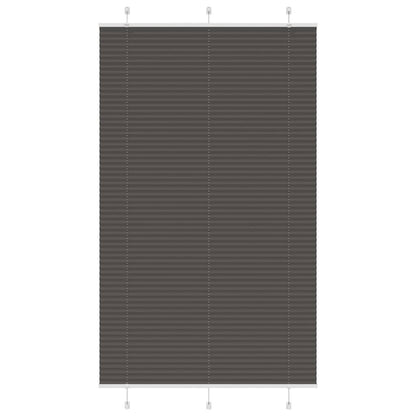 vidaXL Pleated Blind Black 115x200 cm Fabric Width 114.4 cm Polyester