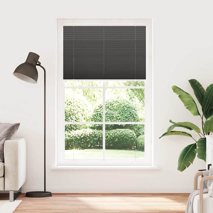 vidaXL Pleated Blind Black 115x200 cm Fabric Width 114.4 cm Polyester