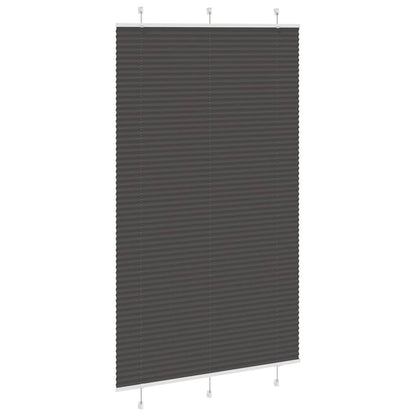 vidaXL Pleated Blind Black 115x200 cm Fabric Width 114.4 cm Polyester