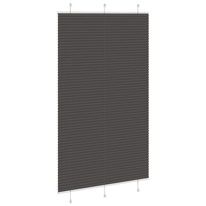 vidaXL Pleated Blind Black 115x200 cm Fabric Width 114.4 cm Polyester