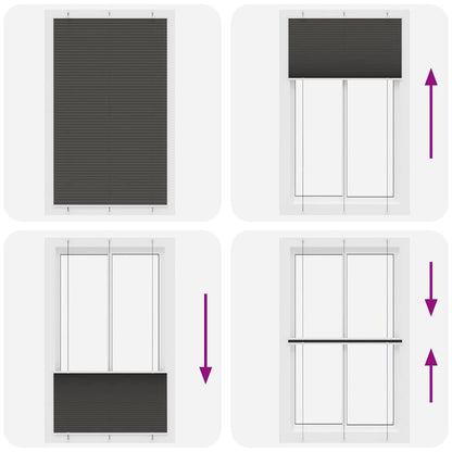 vidaXL Pleated Blind Black 115x200 cm Fabric Width 114,4 cm Polyester