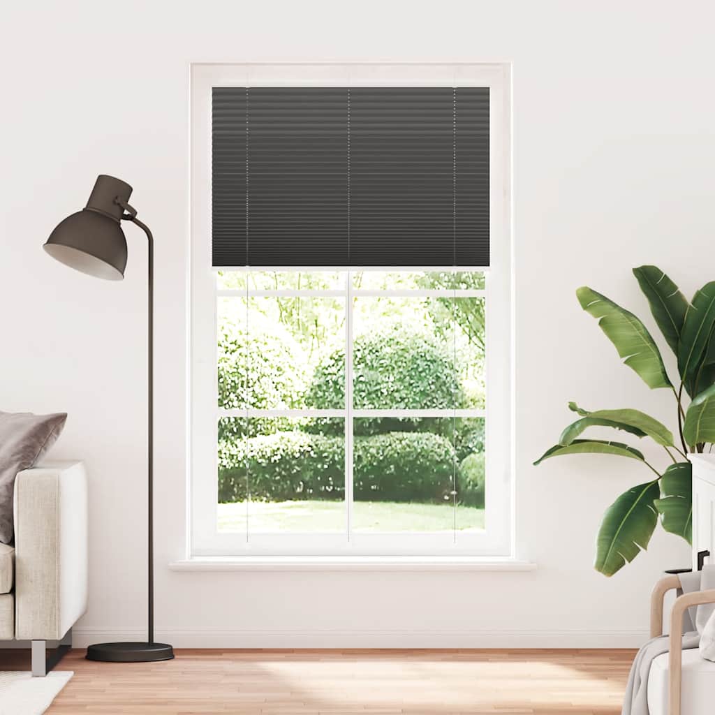 vidaXL Pleated Blind Black 120x200 cm Fabric Width 119,4 cm Polyester