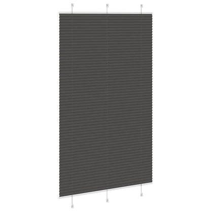 vidaXL Pleated Blind Black 120x200 cm Fabric Width 119,4 cm Polyester