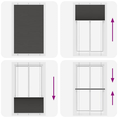 vidaXL Pleated Blind Black 120x200 cm Fabric Width 119,4 cm Polyester