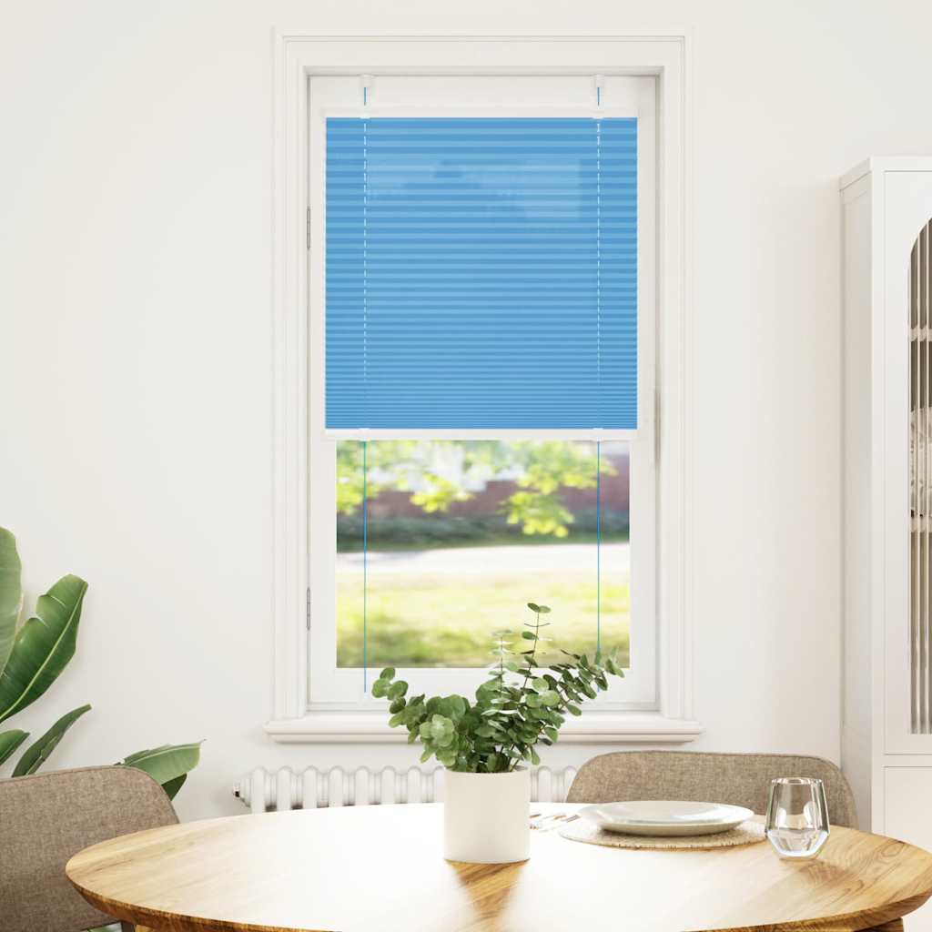 vidaXL Pleated Blind Blue 65x100 cm Fabric Width 64,4 cm Polyester