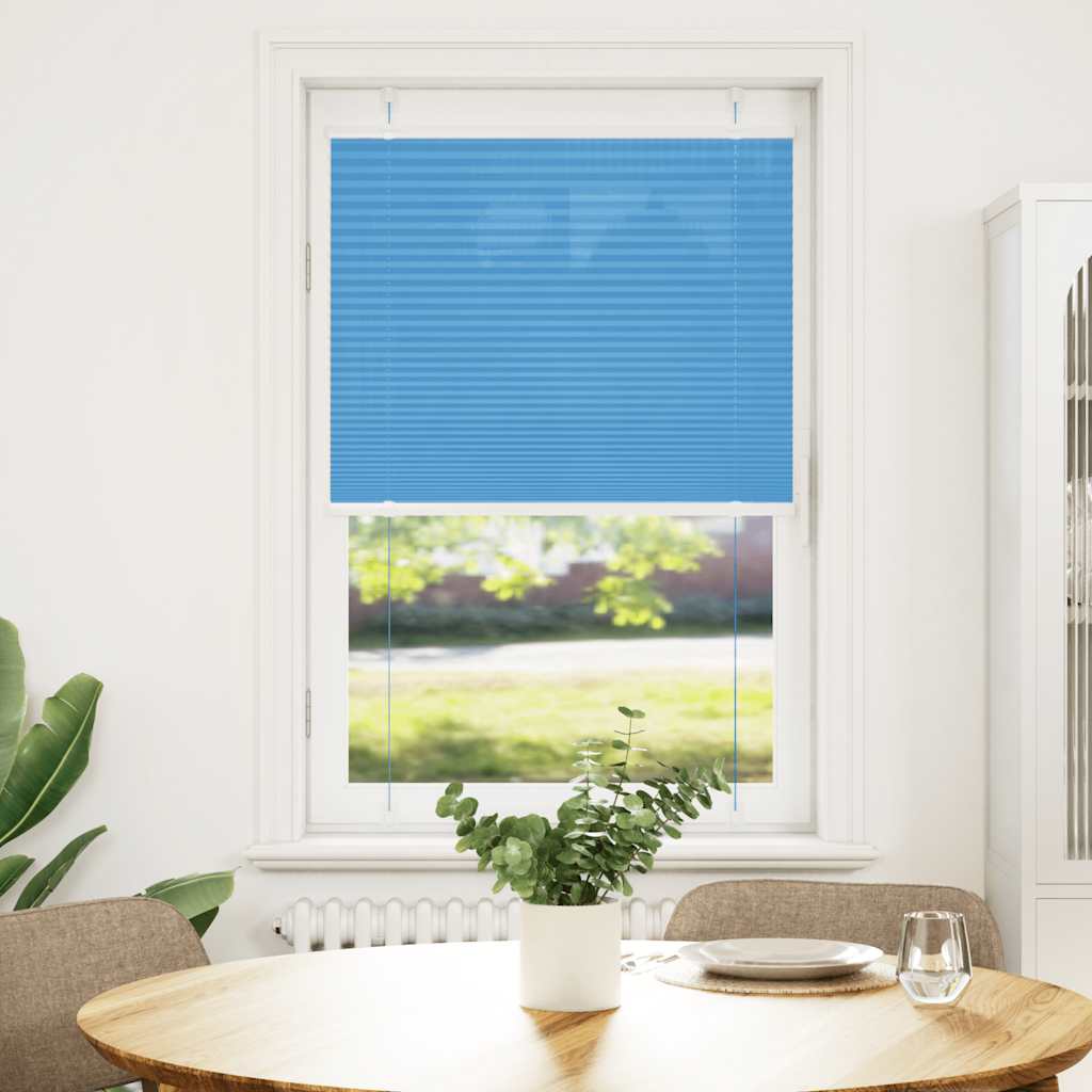 vidaXL Pleated Blind Blue 75x100 cm Fabric Width 74.4 cm Polyester