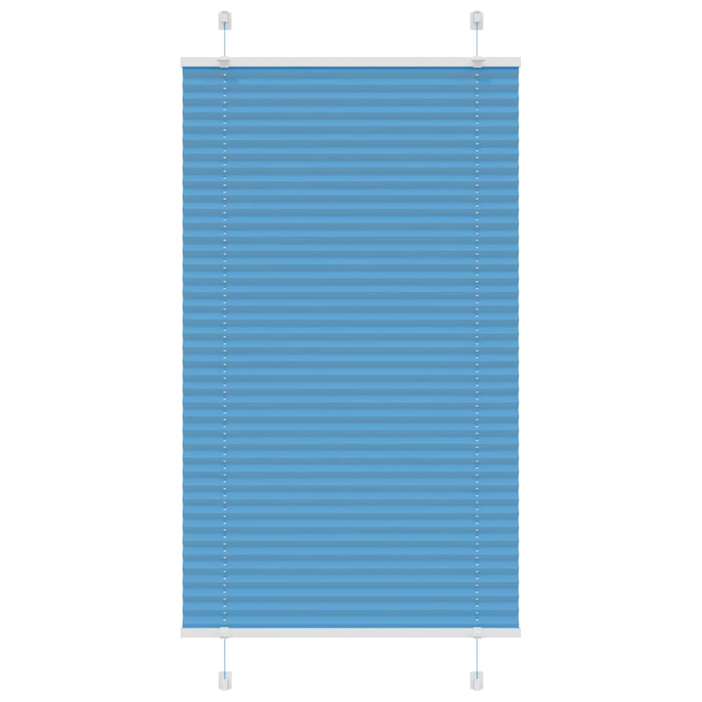 vidaXL Pleated Blind Blue 80x100 cm Fabric Width 79.4 cm Polyester