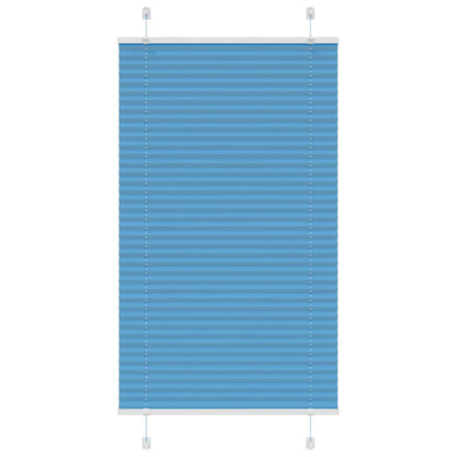 vidaXL Pleated Blind Blue 80x100 cm Fabric Width 79.4 cm Polyester