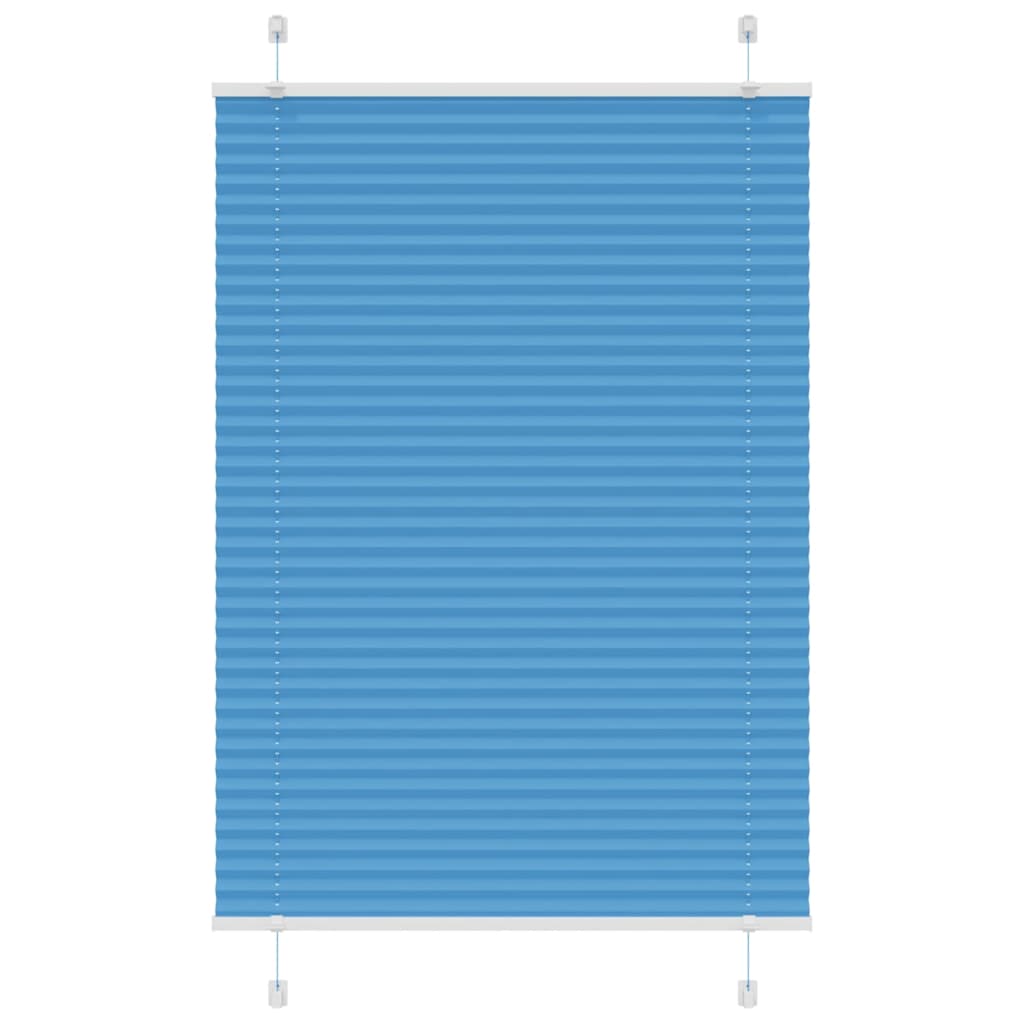 vidaXL Pleated Blind Blue 80x100 cm Fabric Width 79.4 cm Polyester