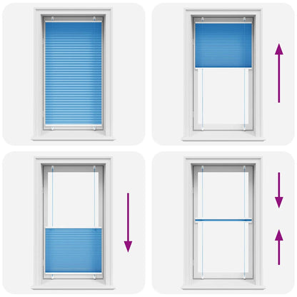 vidaXL Pleated Blind Blue 80x100 cm Fabric Width 79.4 cm Polyester