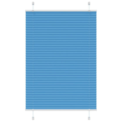 vidaXL Pleated Blind Blue 85x100 cm Fabric Width 84.4 cm Polyester